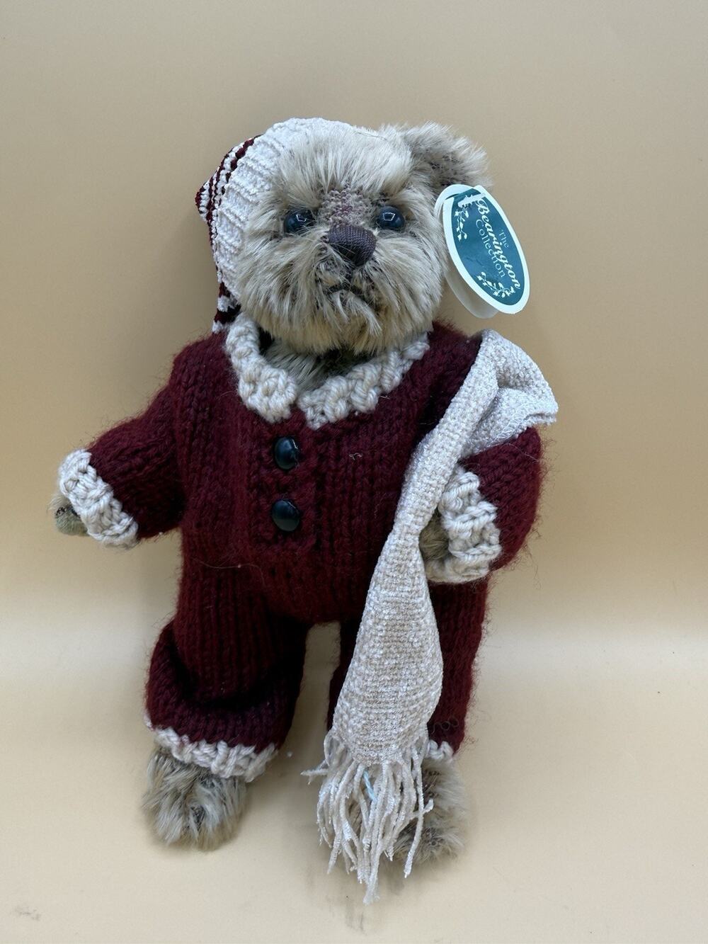Barrington Collection Teddy Bear Plush 9” Winter Outfit Hat Scarf w/ Tag